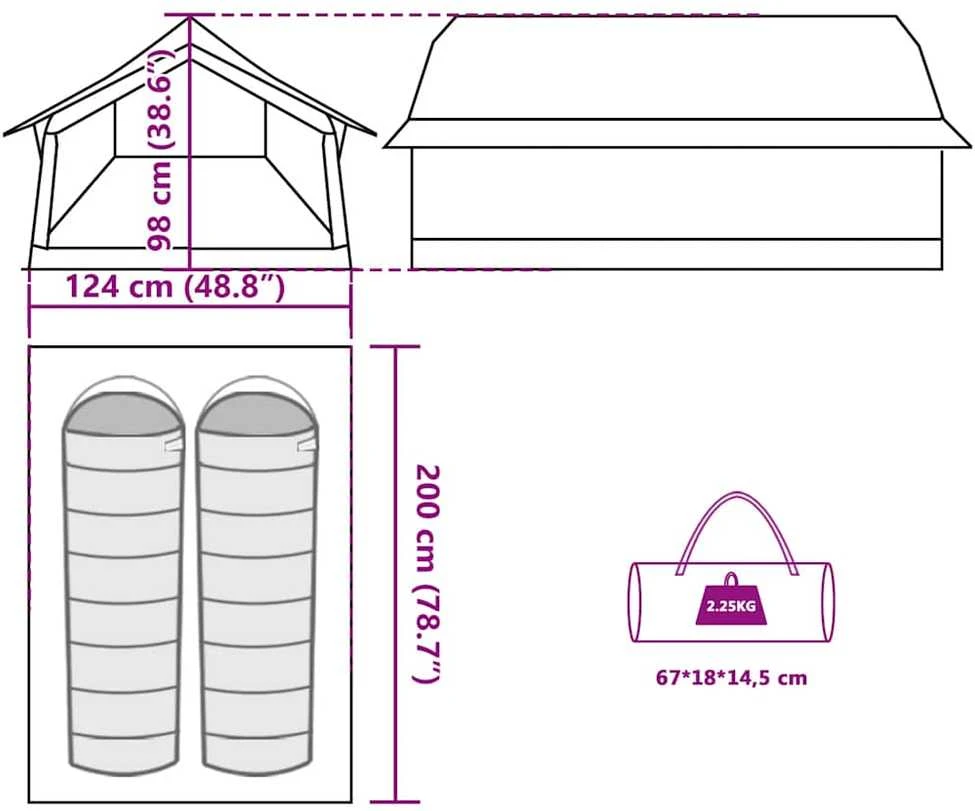 Stovyklavietė palapinė, kamufliažinė, dvivietė