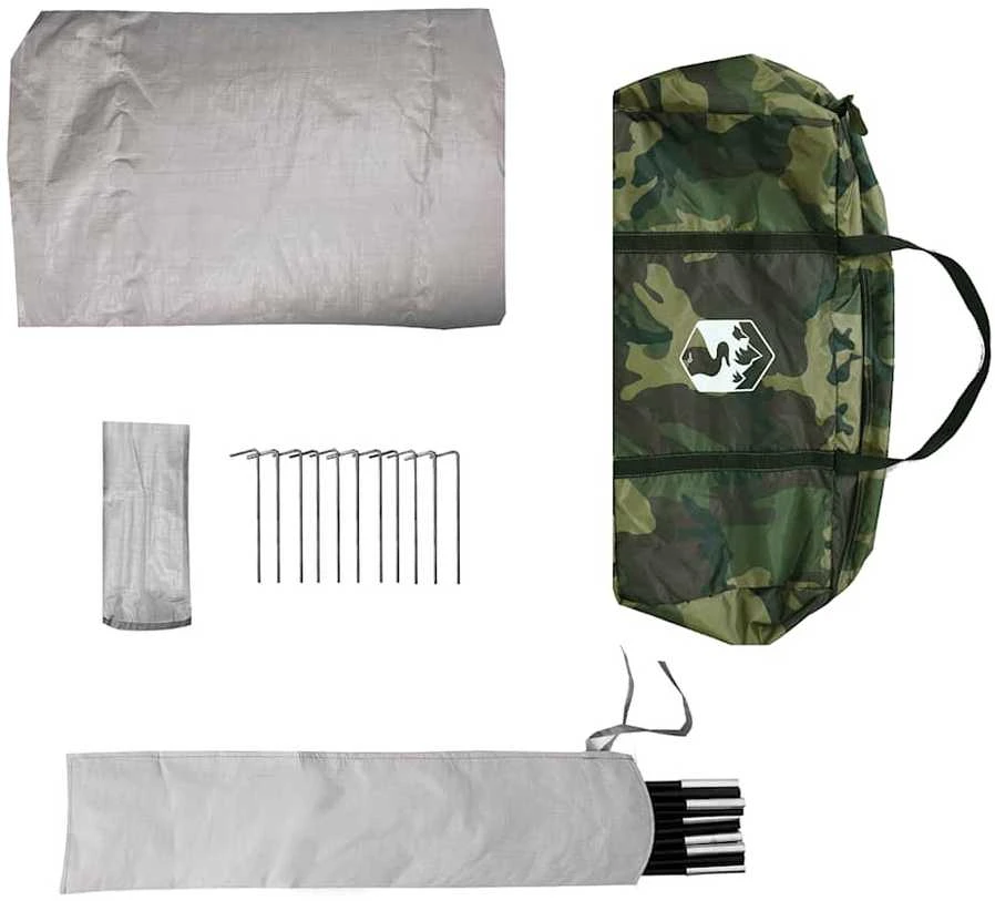 Stovyklavimo palapinė, kamufležinė, keturvietė, kupolinė