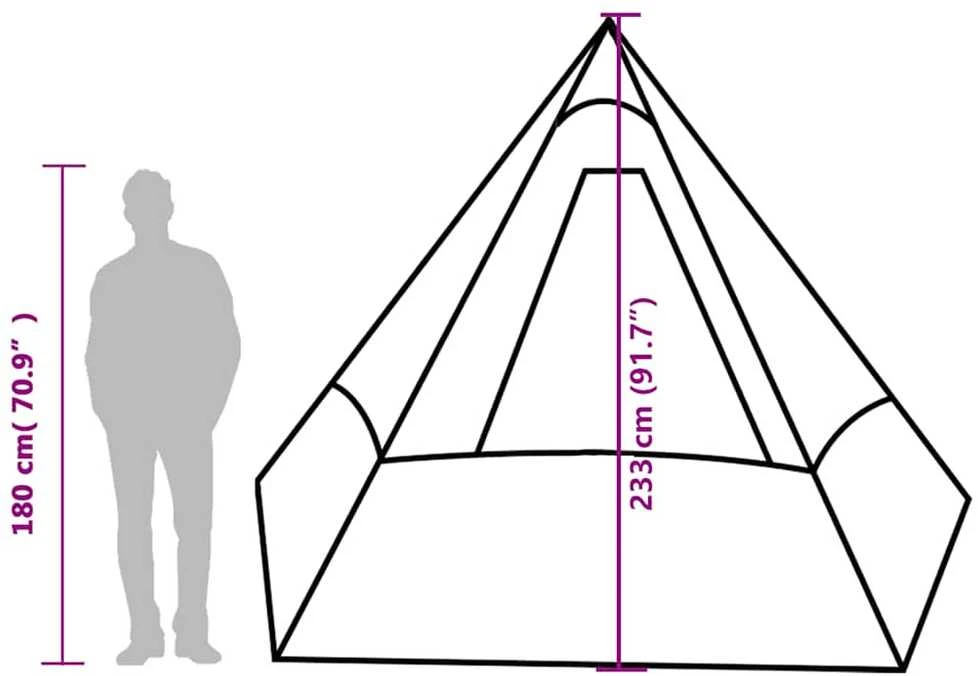 Stovyklavimo palapinė, mėlyna, septynvietė, tipi dizaino