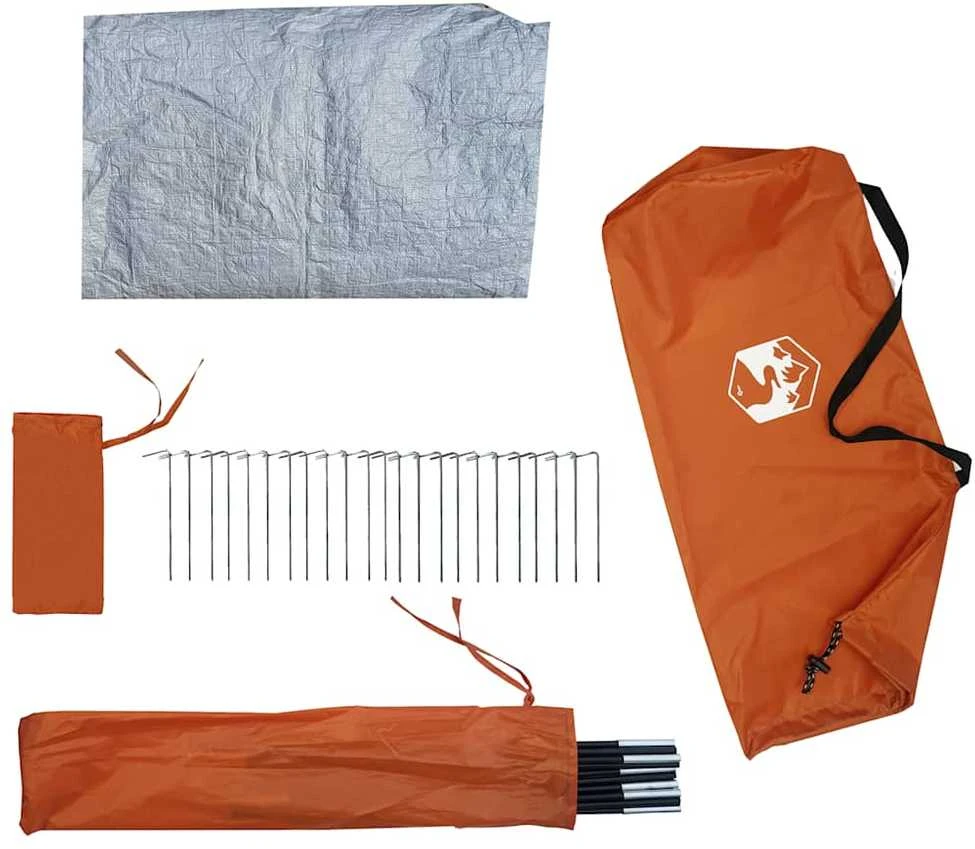 Stovyklavimo palapinė, oranžinė, keturvietė, tipi dizaino