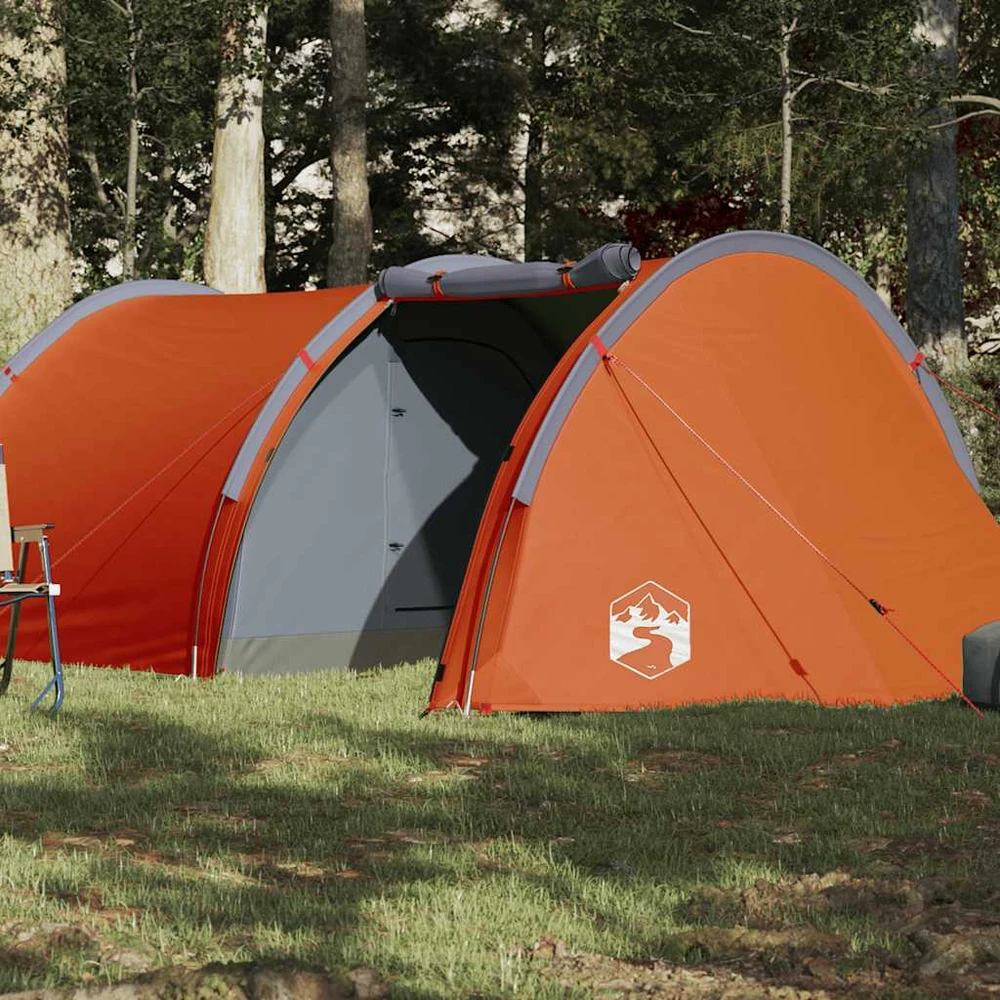 Stovyklavimo palapinė, oranžinė, keturvietė, tunelinė
