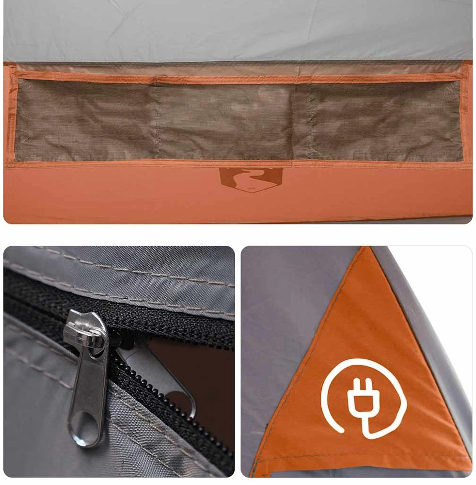 Stovyklavimo palapinė, oranžinė, septynvietė, tipi dizaino