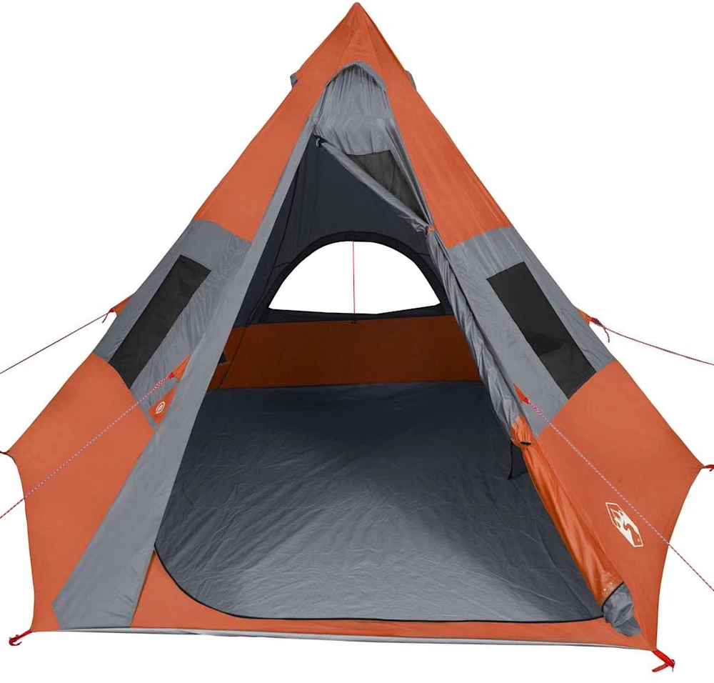 Stovyklavimo palapinė, oranžinė, septynvietė, tipi dizaino