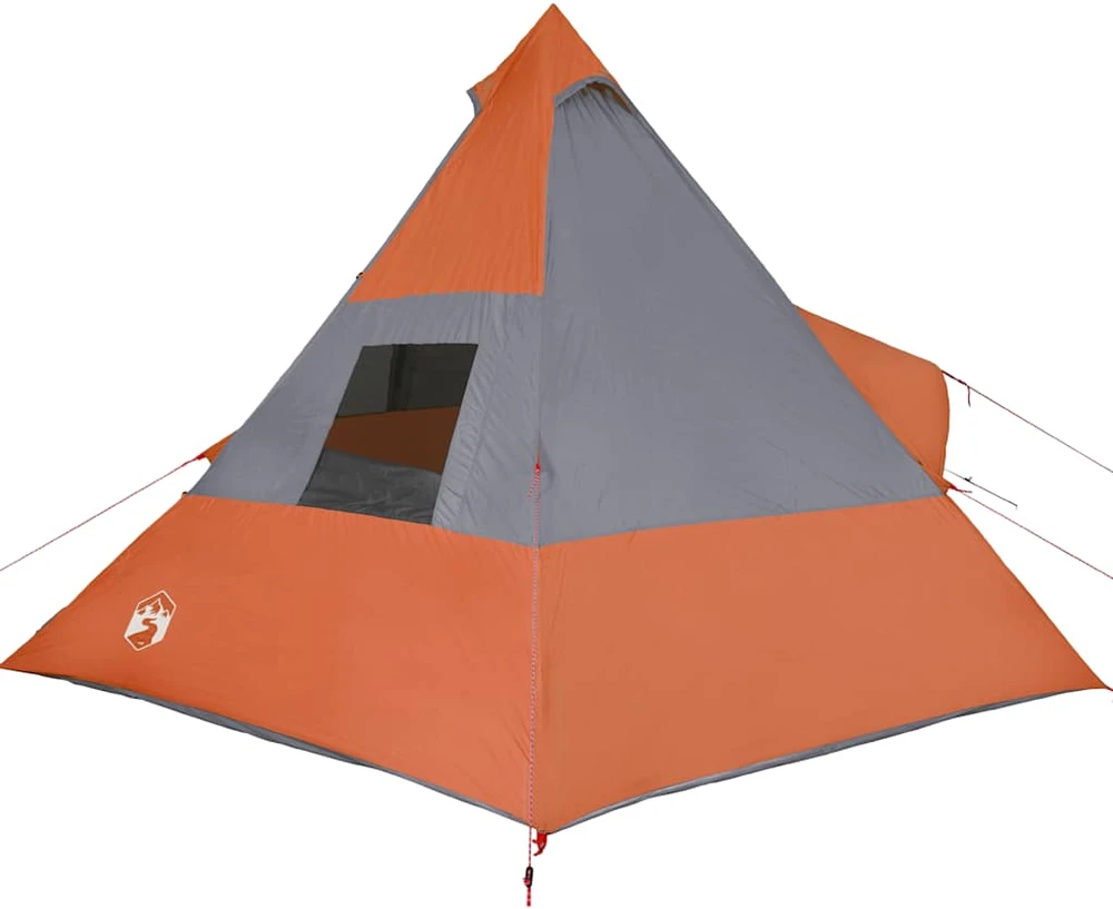 Stovyklavimo palapinė, oranžinė, septynvietė, tipi dizaino