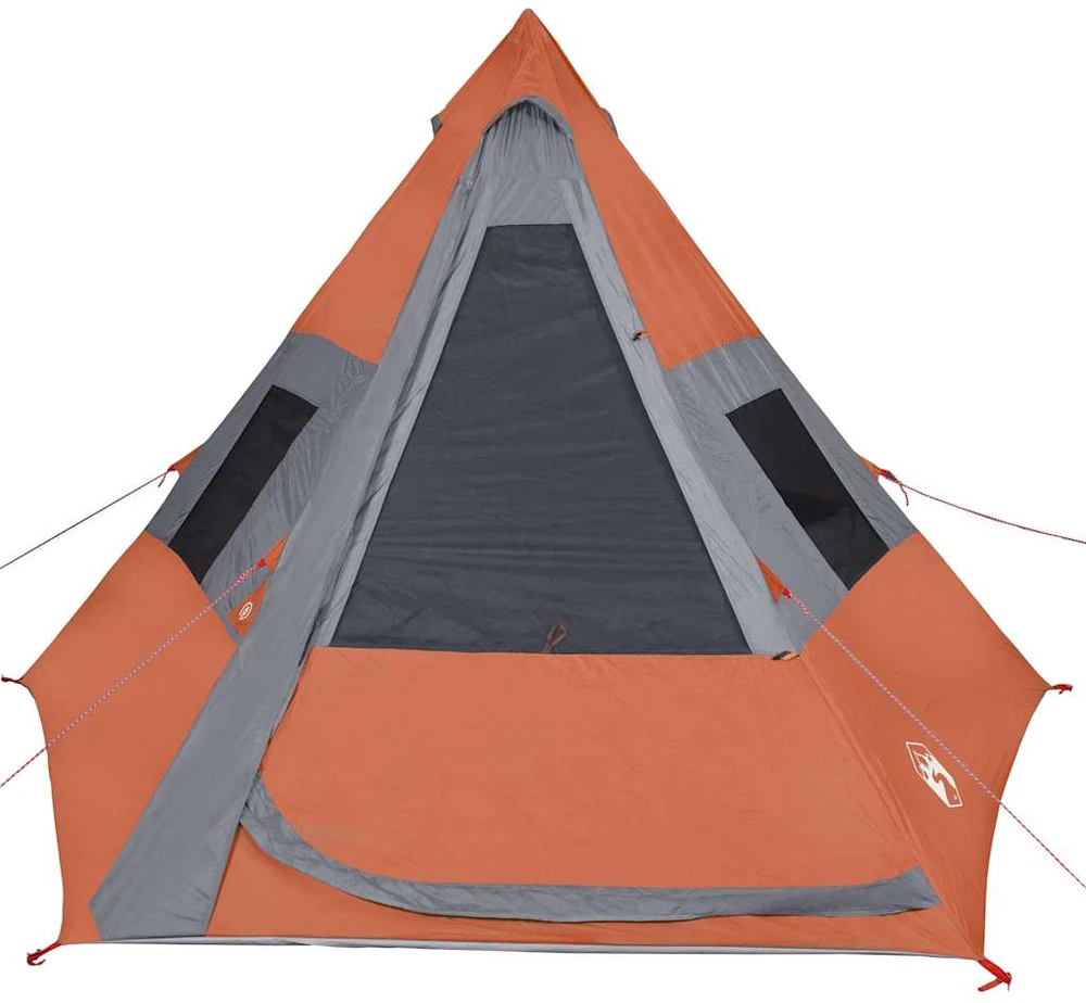 Stovyklavimo palapinė, oranžinė, septynvietė, tipi dizaino
