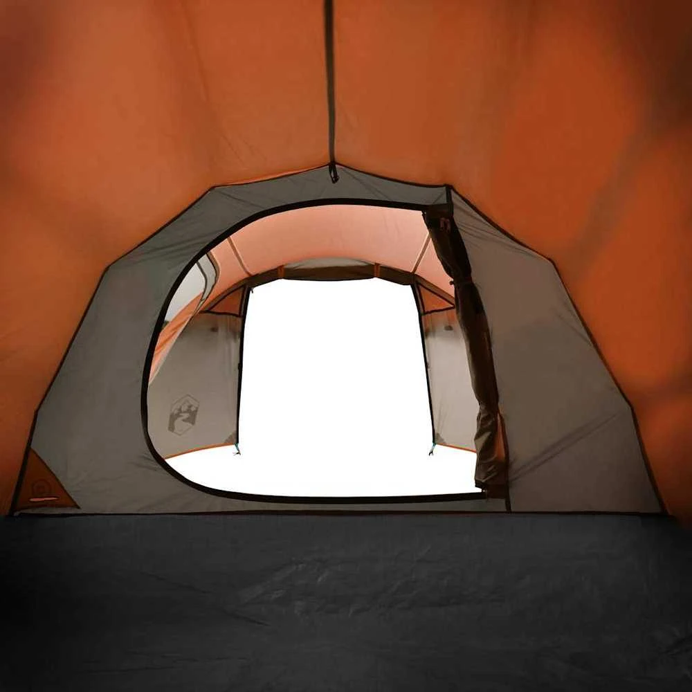 Stovyklavimo palapinė, oranžinė, trivietė, tunelinė