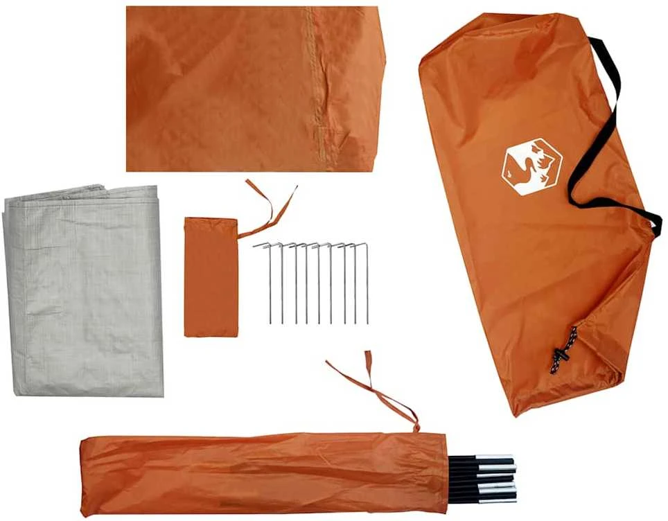 Stovyklavimo palapinė, oranžinė, trivietė, kupolinė