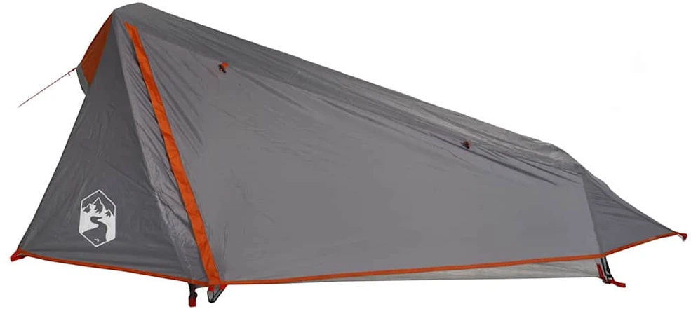 Stovyklavimo palapinė, pilka ir oranžinė, vienvietė, tunelinė