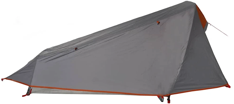 Stovyklavimo palapinė, pilka ir oranžinė, vienvietė, tunelinė