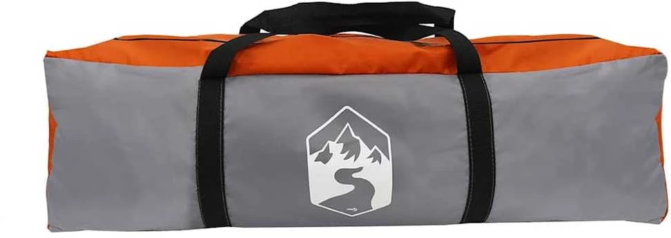 Stovyklavimo palapinė, pilka/oranžinė, keturvietė, kupolinė