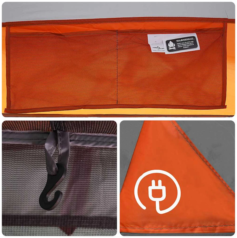 Stovyklavimo palapinė, pilka/oranžinė, keturvietė