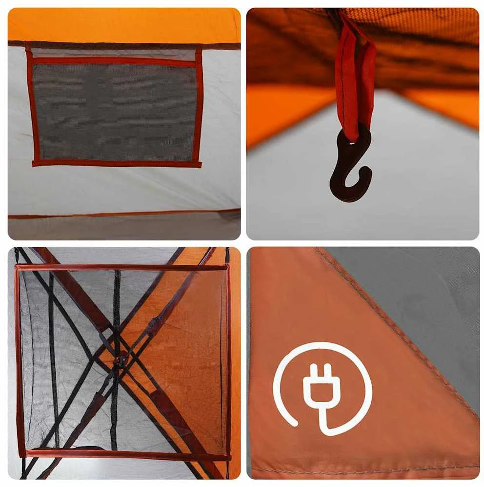 Stovyklavimo palapinė, pilka/oranžinė, keturvietė