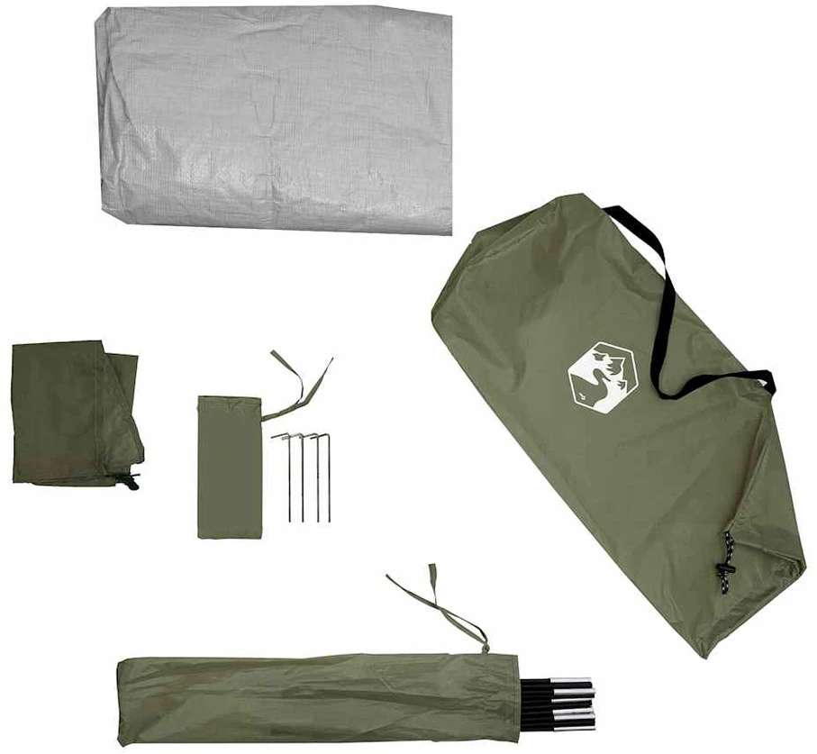 Stovyklavimo palapinė, žalia, keturvietė, kupolinė