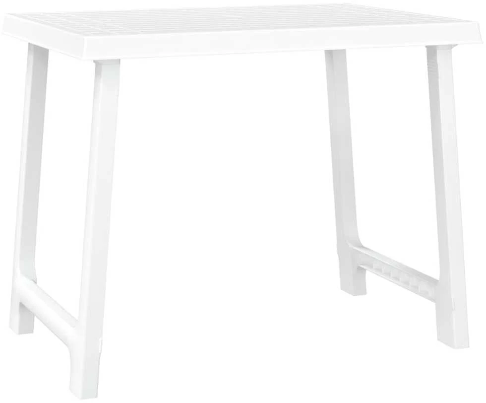 Stovyklavimo stalas, baltas, 79x56x64cm, PP, medienos imitacija