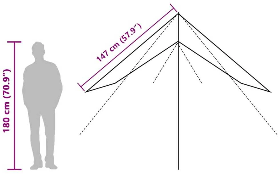Stovyklavimo tentas, mėlynas, 360x294cm, atsparus vandeniui