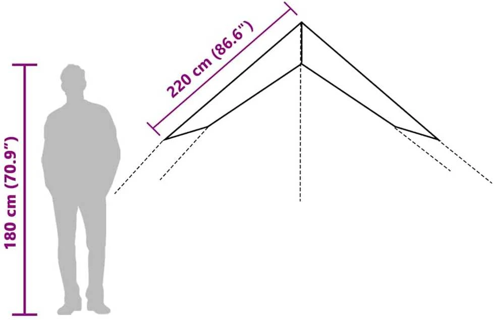 Stovyklavimo tentas, mėlynas, 420x440cm, atsparus vandeniui