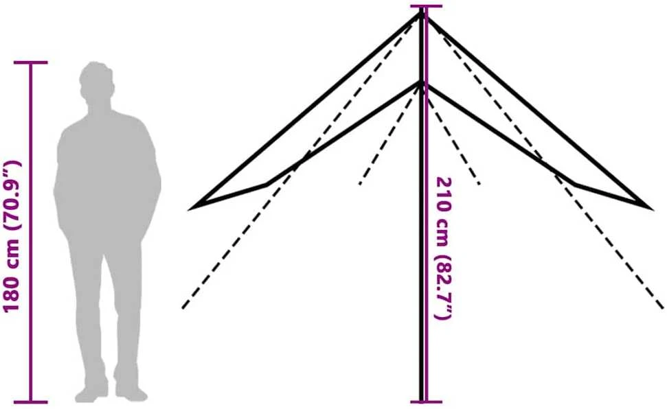Stovyklavimo tentas, mėlynas, 430x380x210cm, atsparus vandeniui