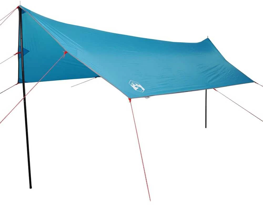 Stovyklavimo tentas, mėlynas, 460x305x210cm, atsparus vandeniui