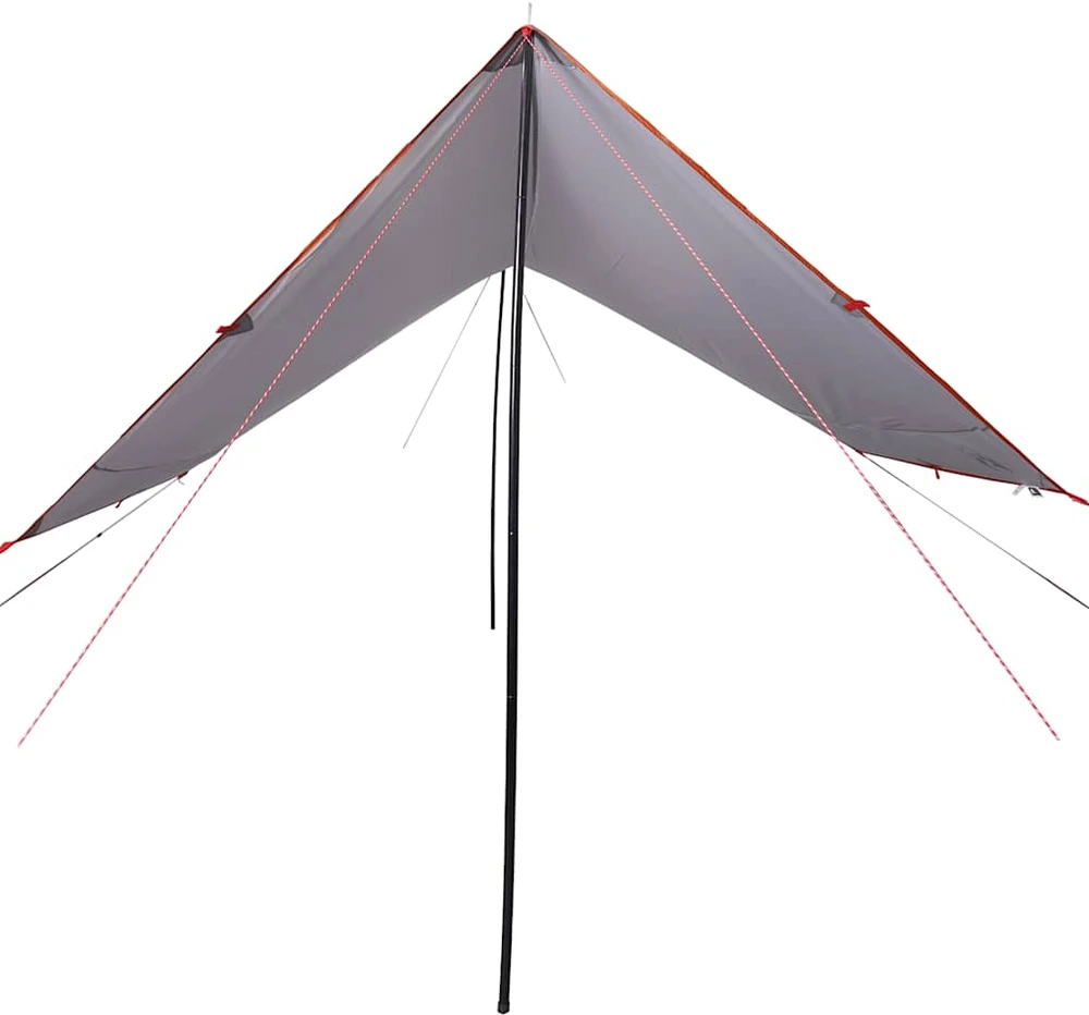 Stovyklavimo tentas, pilkas ir oranžinės, 430x380x210 cm