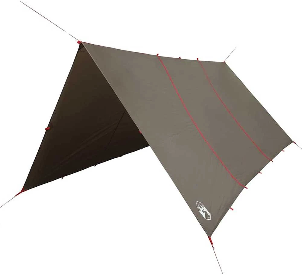 Stovyklavimo tentas, rudas, 451x420cm, atsparus vandeniui