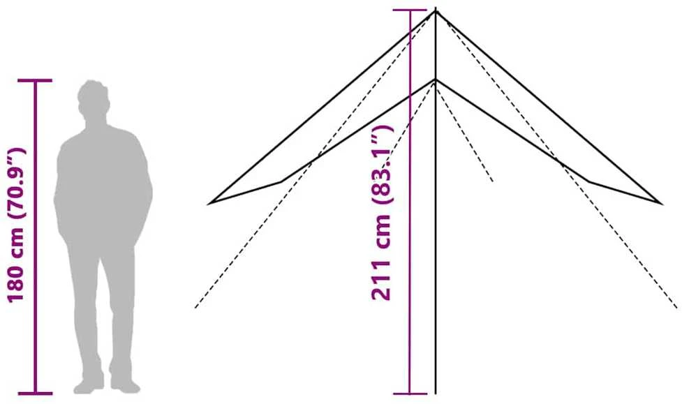 Stovyklavimo tentas, rudas, 462x306x211cm, atsparus vandeniui