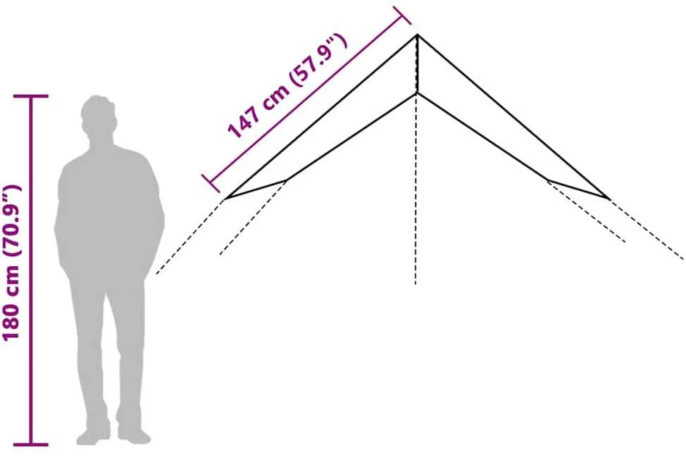 Stovyklavimo tentas, žalias, 500x294cm, atsparus vandeniui