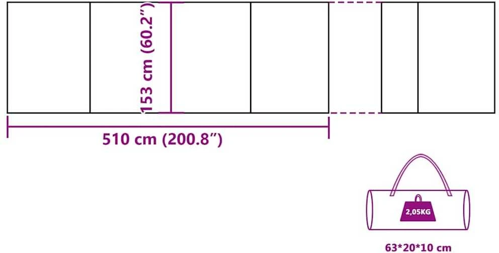 Stovyklavimo uždanga nuo vėjo, mėlyna, 510x153 cm