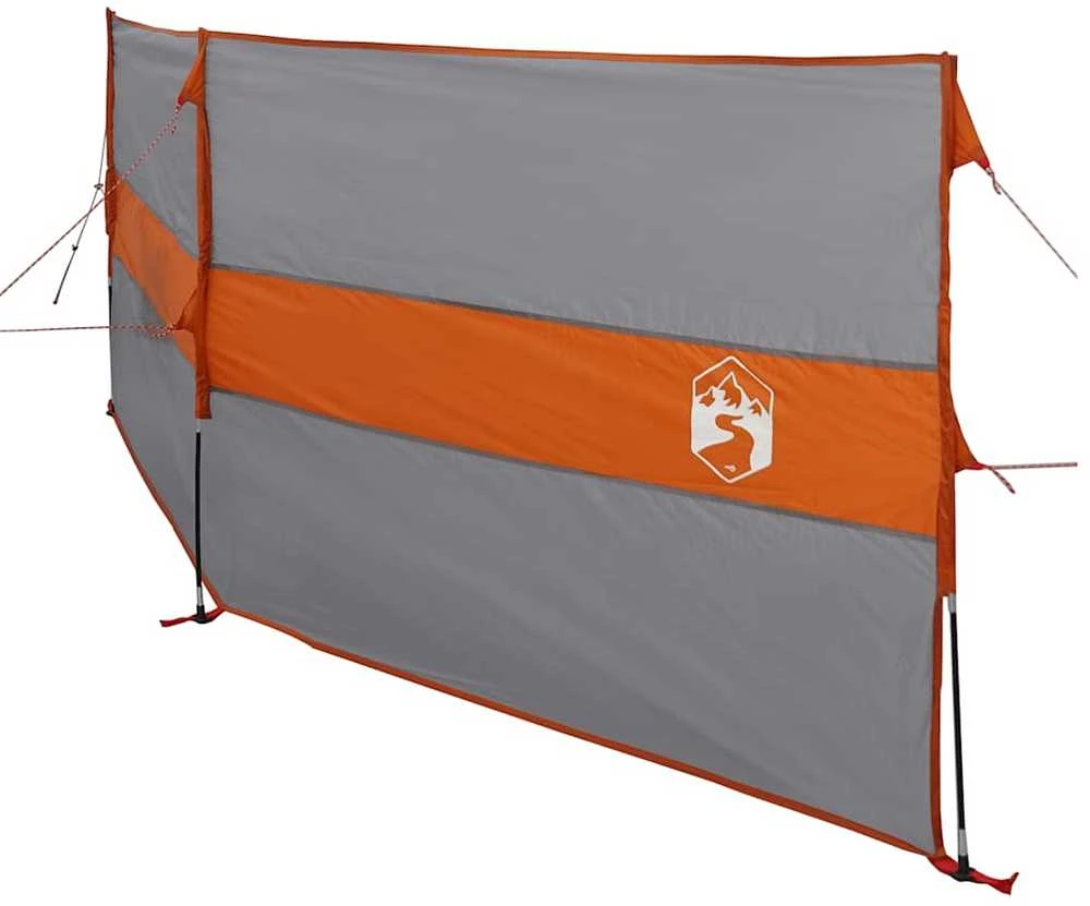 Stovyklavimo uždanga nuo vėjo, pilka ir oranžinė, 344x120 cm