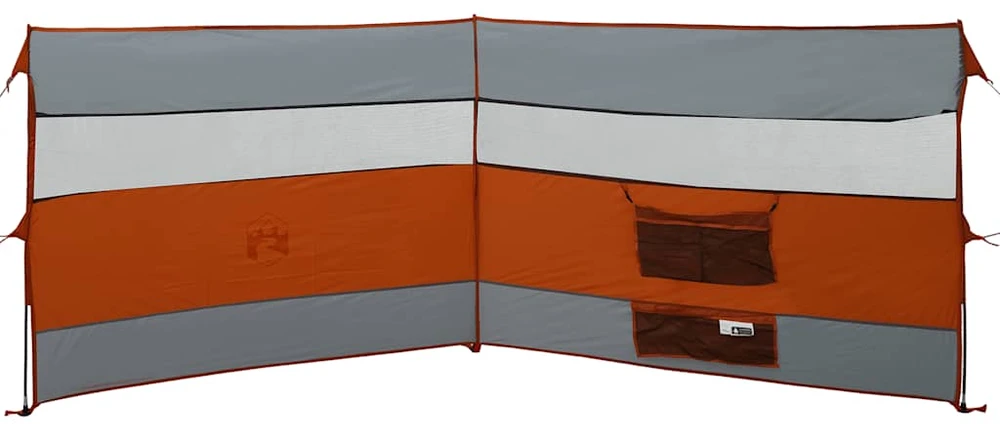 Stovyklavimo uždanga nuo vėjo, pilka ir oranžinė, 340x130 cm