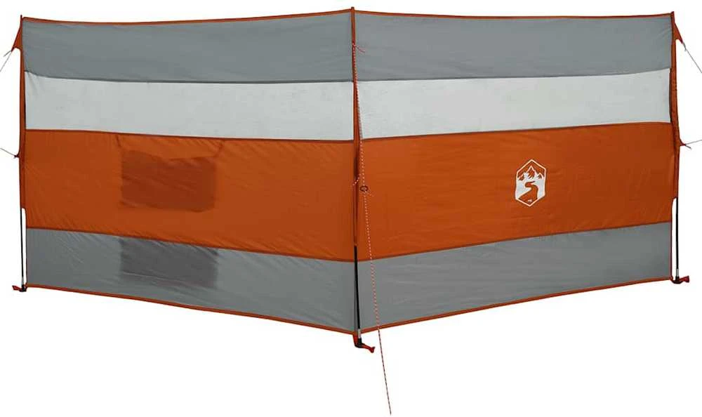 Stovyklavimo uždanga nuo vėjo, pilka ir oranžinė, 340x130 cm