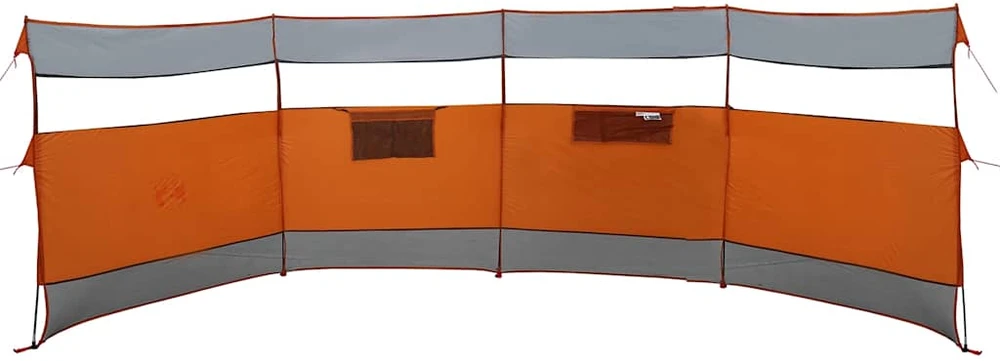Stovyklavimo uždanga nuo vėjo, pilka ir oranžinė, 510x153 cm