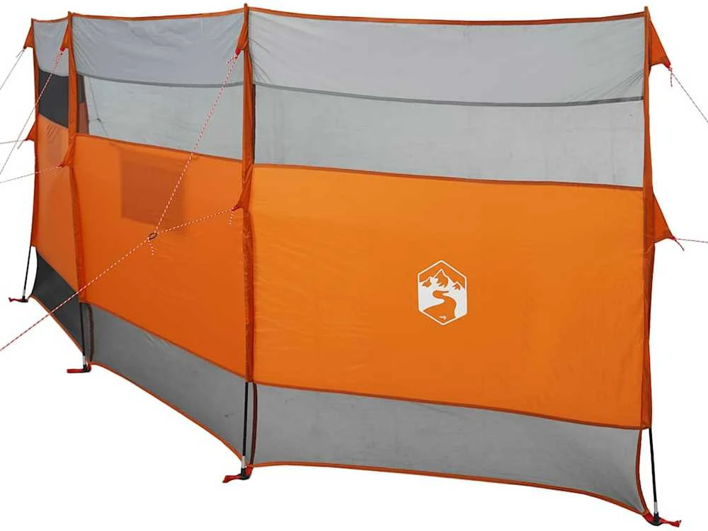 Stovyklavimo uždanga nuo vėjo, pilka ir oranžinė, 510x153 cm