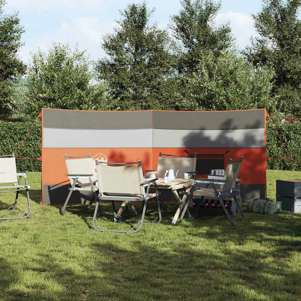 Stovyklavimo uždanga nuo vėjo, pilka ir oranžinė, 340x130 cm