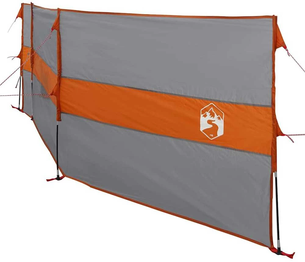 Stovyklavimo uždanga nuo vėjo, pilka ir oranžinė, 490x123 cm