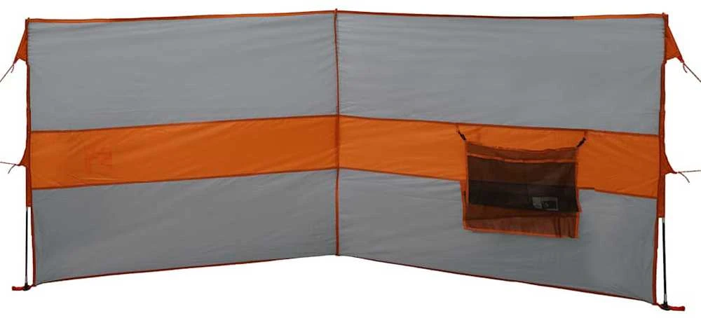 Stovyklavimo uždanga nuo vėjo, pilka ir oranžinė, 344x120 cm