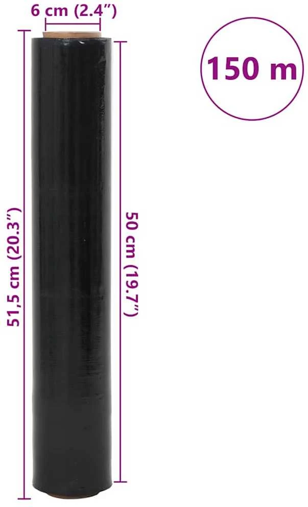 Stretch Film 2 vnt Juoda 20 μm 50 cm x 150 m