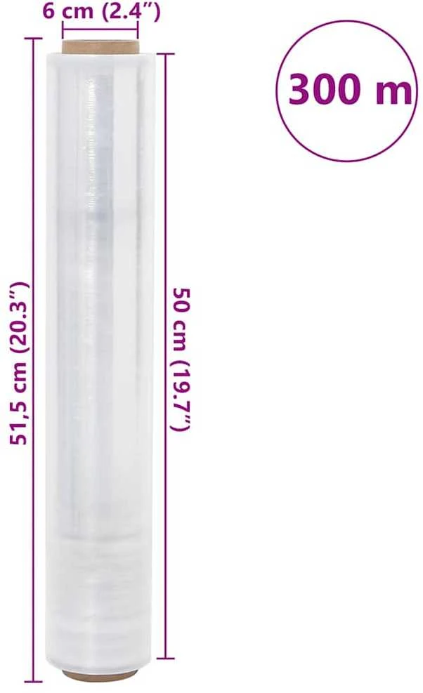 Stretch Film 2 vnt Skaidri 17 μm 50 cm x 300 m