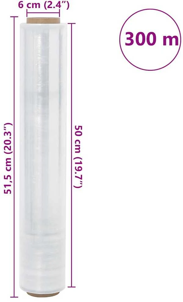 Stretch Film 6 vnt Skaidri 17 μm 50 cm x 300 m