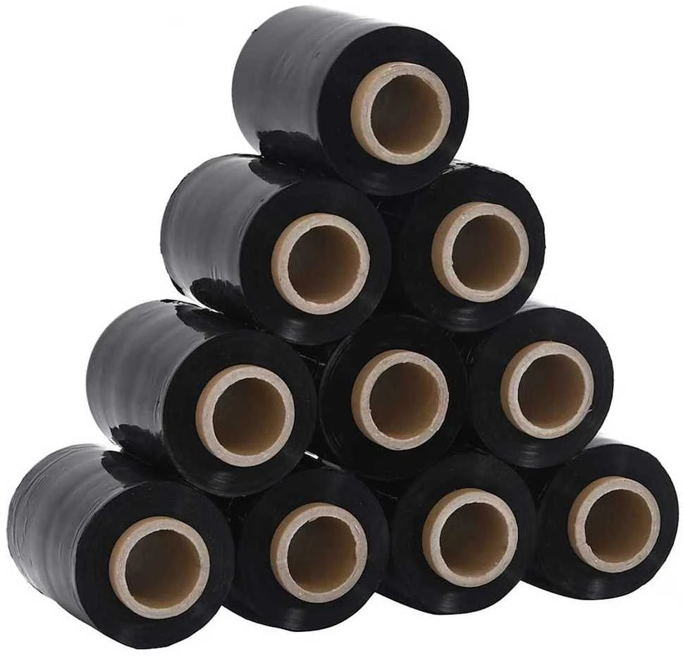 Stretch Films 10 vnt Juodos 23 µm 10 cm x 300 m