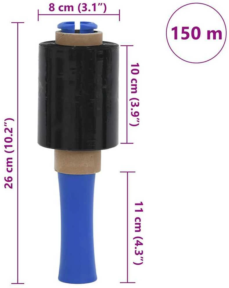 Stretch Films 50 vnt Juoda 23 µm 10 cm x 150 m