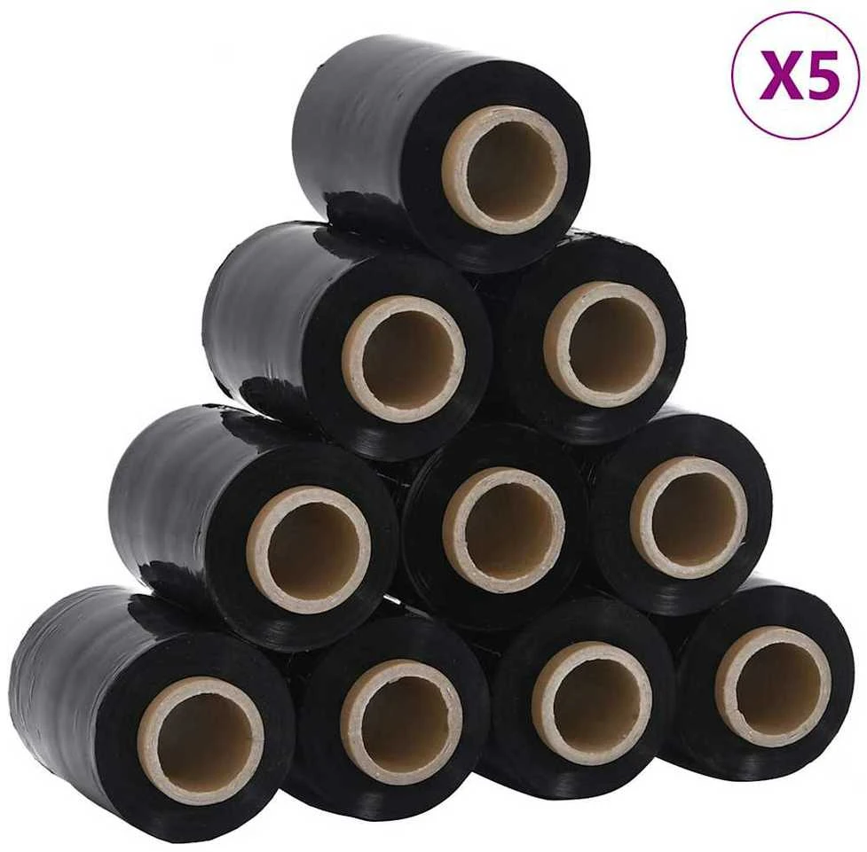 Stretch Films 50 vnt Juoda 23 µm 10 cm x 150 m