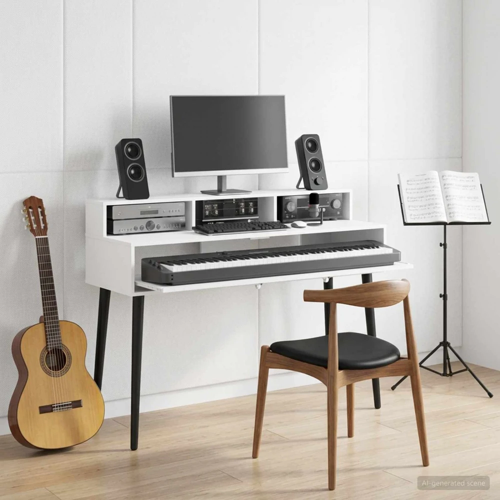 Studijos stalas Balta 130 x 42,5 x 36 cm Apdirbta mediena