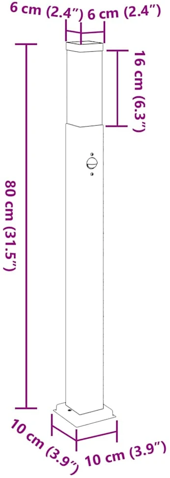 Pakabinamas šviestuvas Stulpeliniai šviestuvai su jutikliu, 3 vnt., 80 cm, juodi, IP44