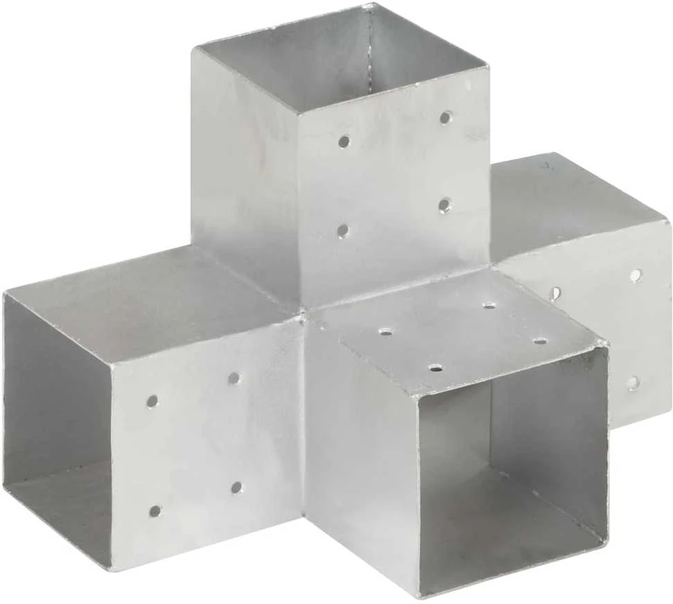 Stulpo sujungimas, 101x101mm, galvanizuotas metalas, X formos