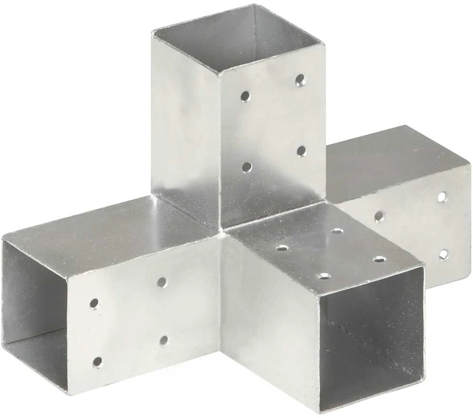 Stulpo sujungimas, 71x71mm, galvanizuotas metalas, X formos
