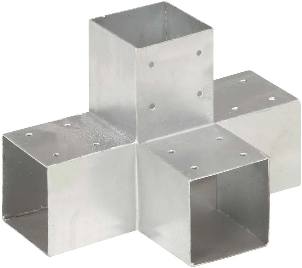 Stulpo sujungimas, 91x91mm, galvanizuotas metalas, X formos