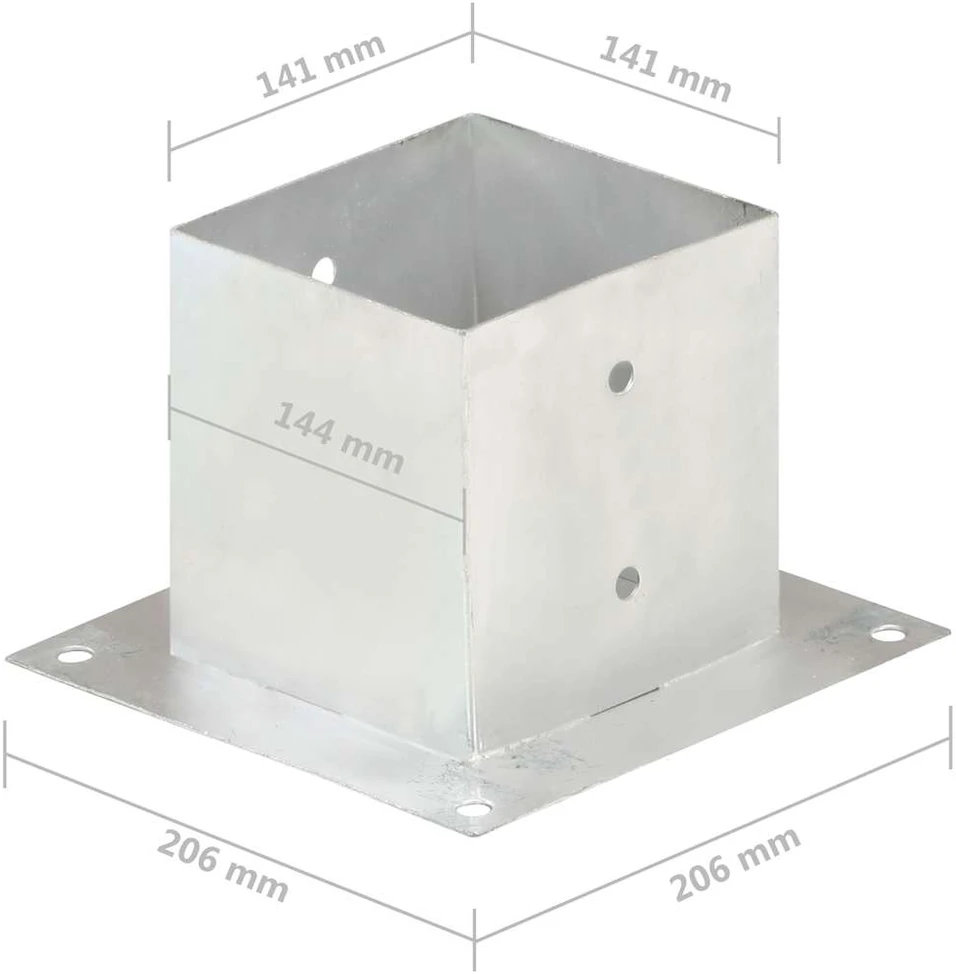 Stulpų pagrindai, 4vnt., galvanizuotas metalas, 141mm
