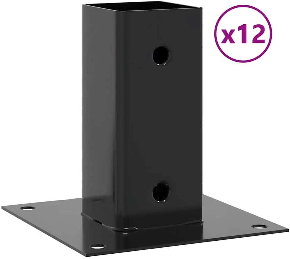 Stulpų pagrindai kvadratiniai, 12vnt., antracito sp., 61x61mm
