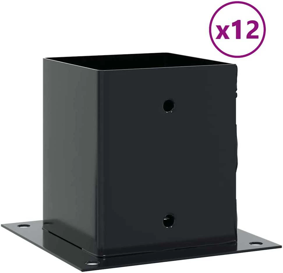 Stulpų pagrindai kvadratiniai, 12vnt., antracito sp., 101x101mm