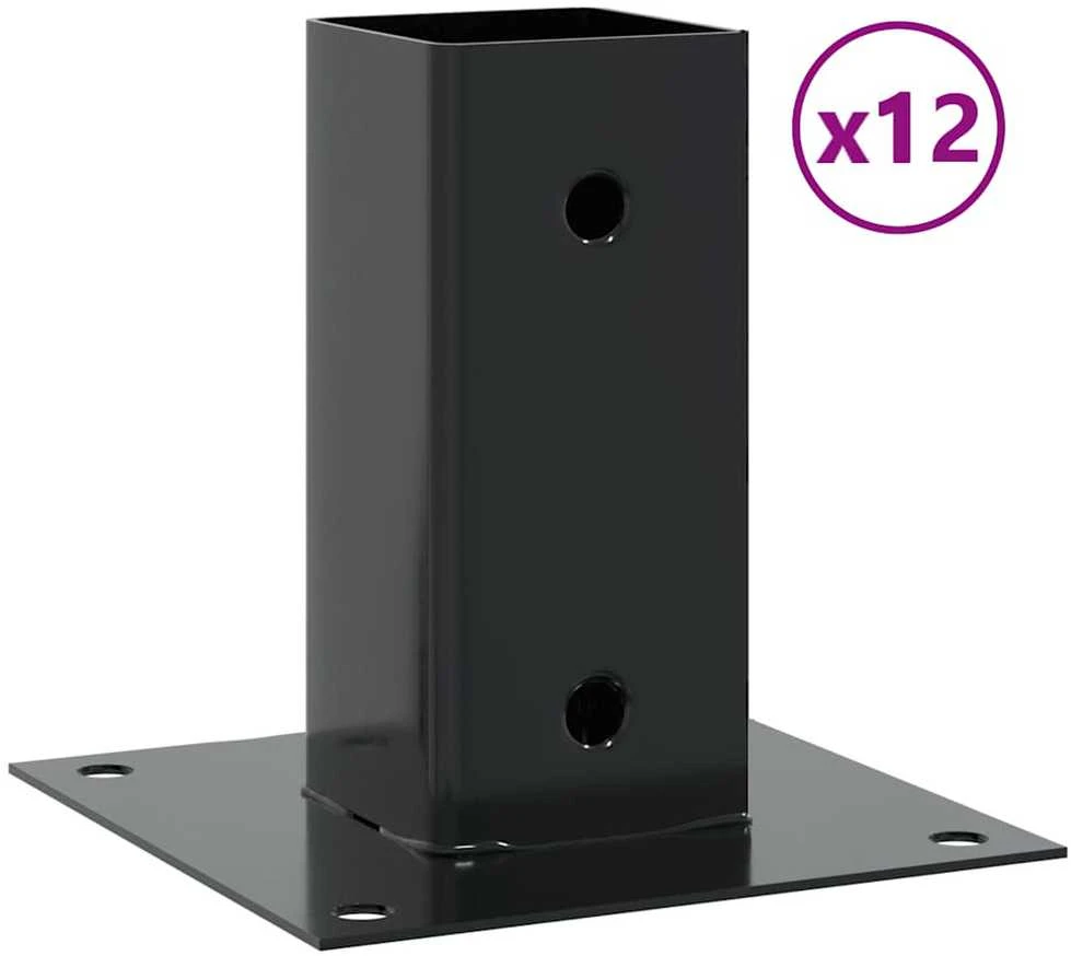 Stulpų pagrindai kvadratiniai, 12vnt., antracito sp., 71x71mm